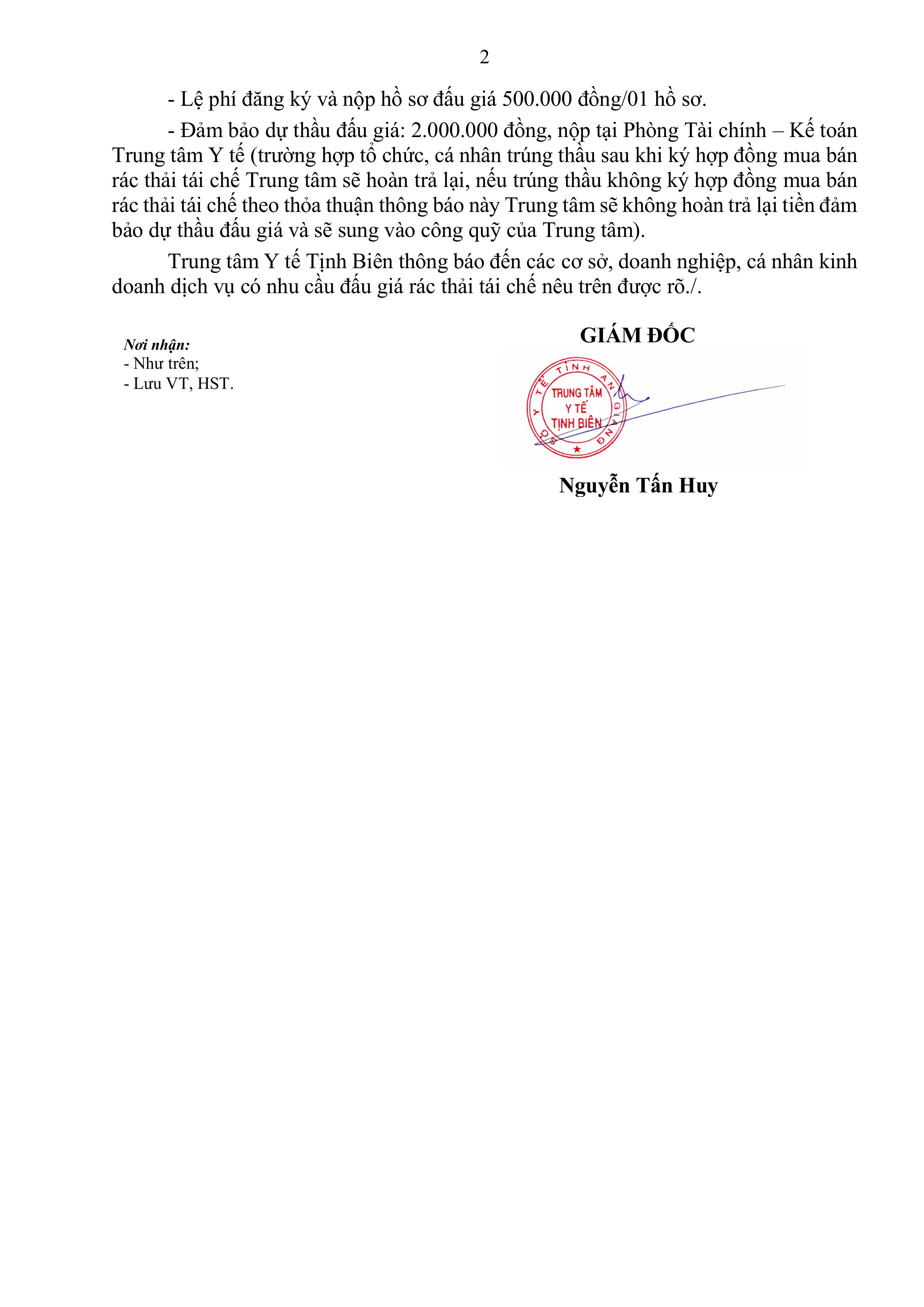 181 Thông báo mời đấu giá rác thải tái chế.signed images 1