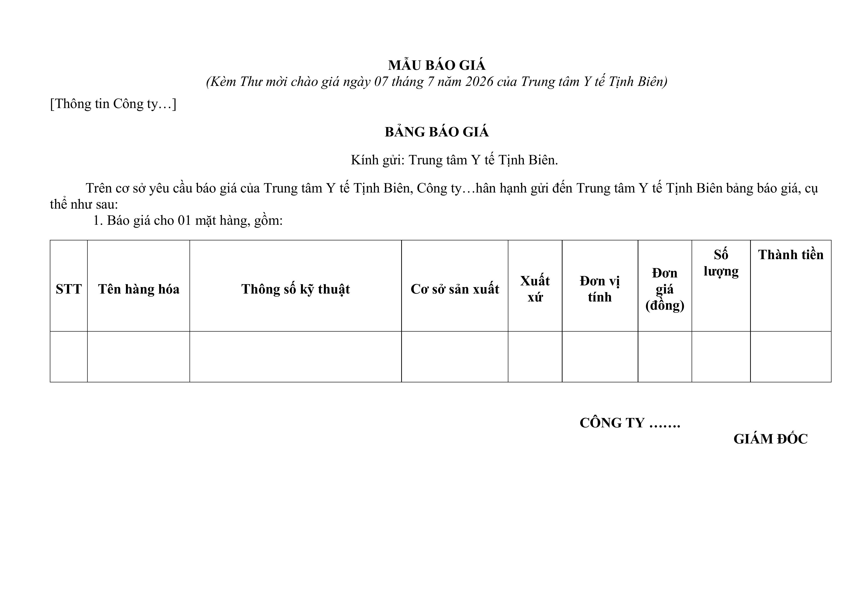 722 TTYT TỊNH BIÊN THÔNG BÁO MỜI CHÀO GIÁ GÓI THẦU HÓA CHẤT VẬT TƯ Y TẾ NĂM 2026.signed images 1