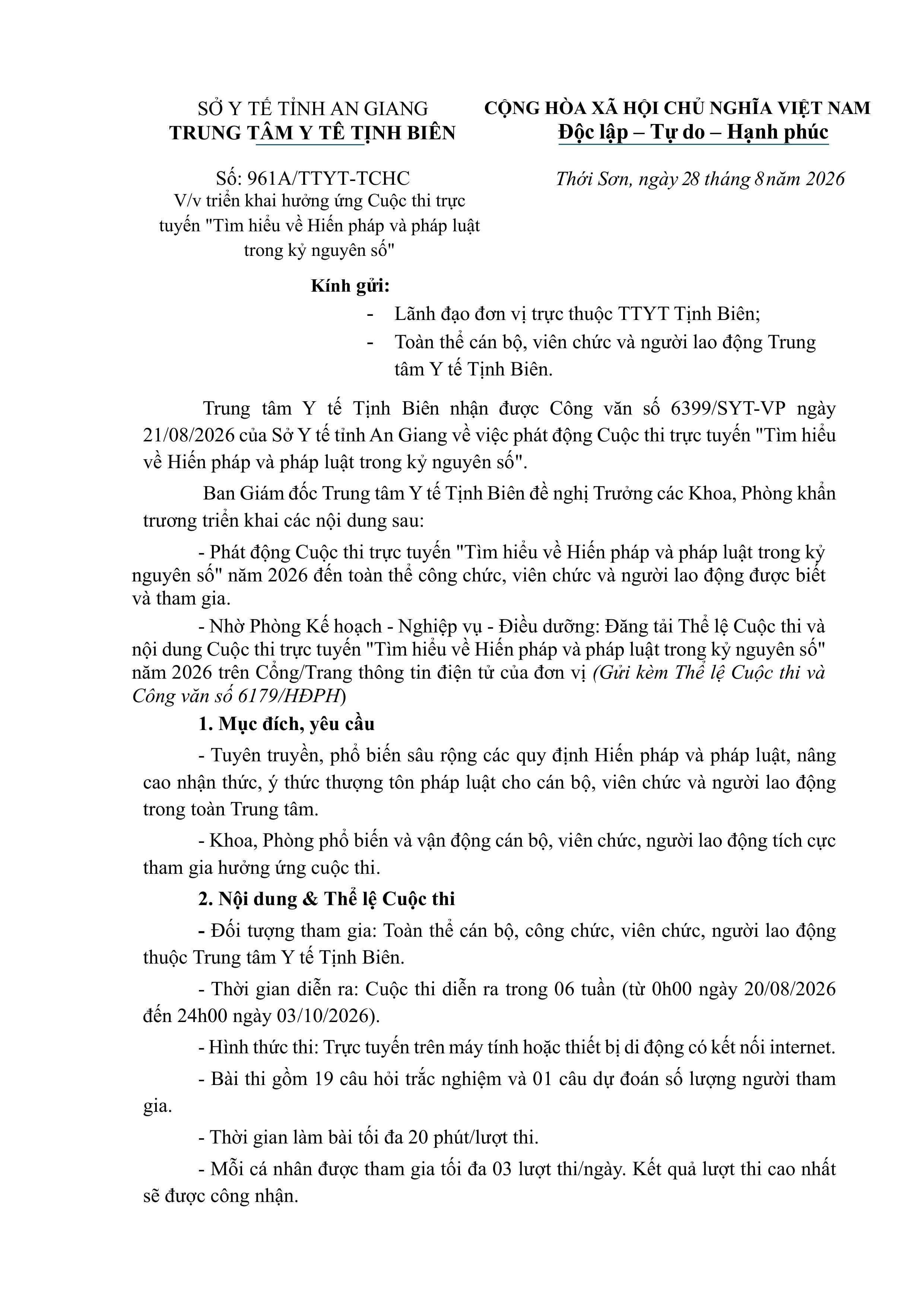 961A TTYT Tịnh Biên CV triển khai Cuộc thi trực tuyến Tìm hiểu về Hiến pháp và Pháp luật trong kỷ nguyên số.signed images 0