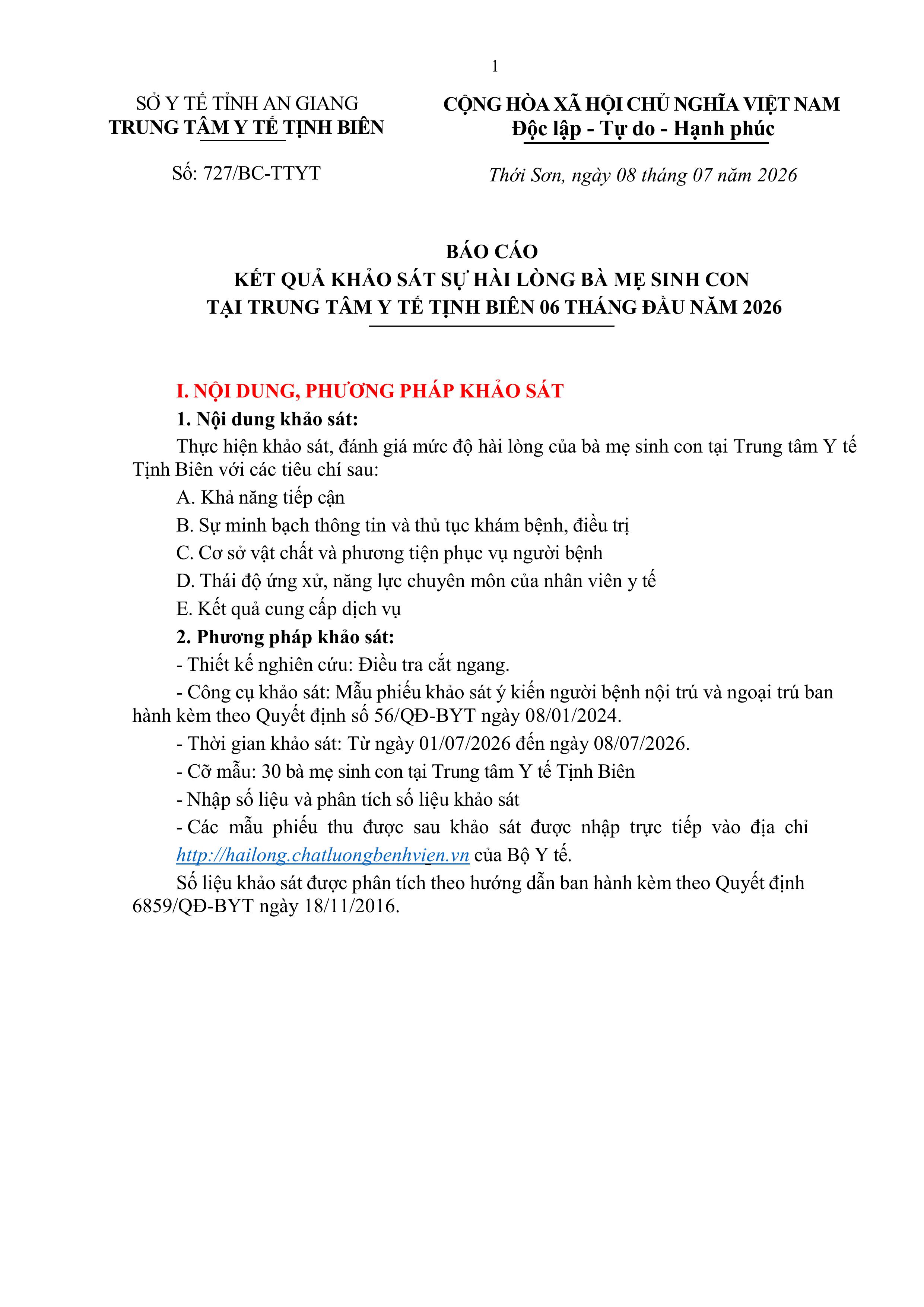 BÁO CÁO KẾT QUẢ KHẢO SÁT BÀ MẸ SINH CON TẠI BỆNH VIỆN images 0