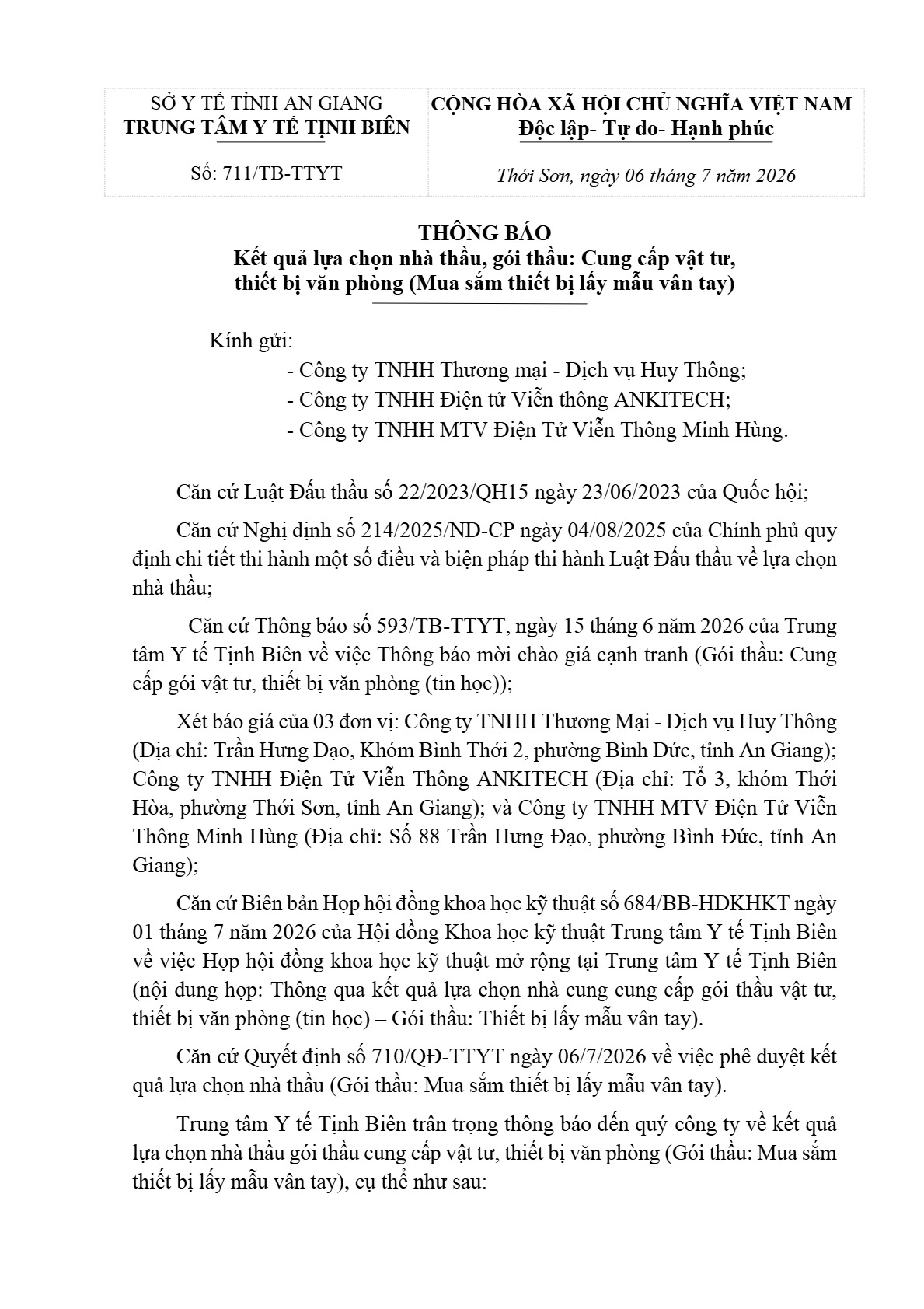 Thong bao lua chon nha thau may van tay 1