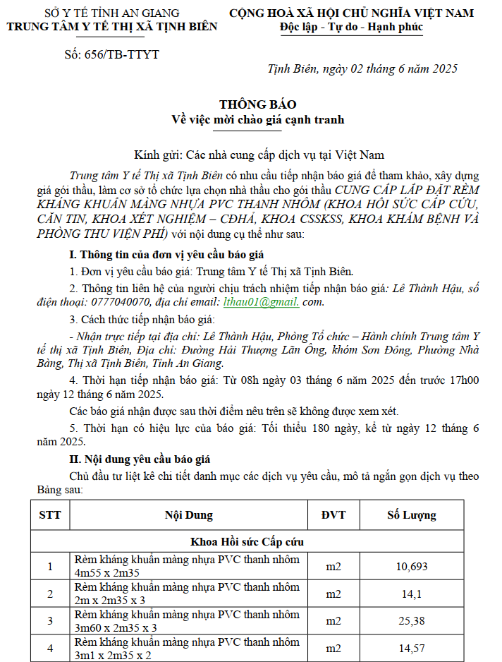 thông báo 1
